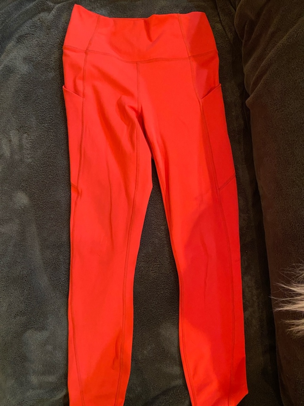 Bright Red Active Leggings with Side Pockets